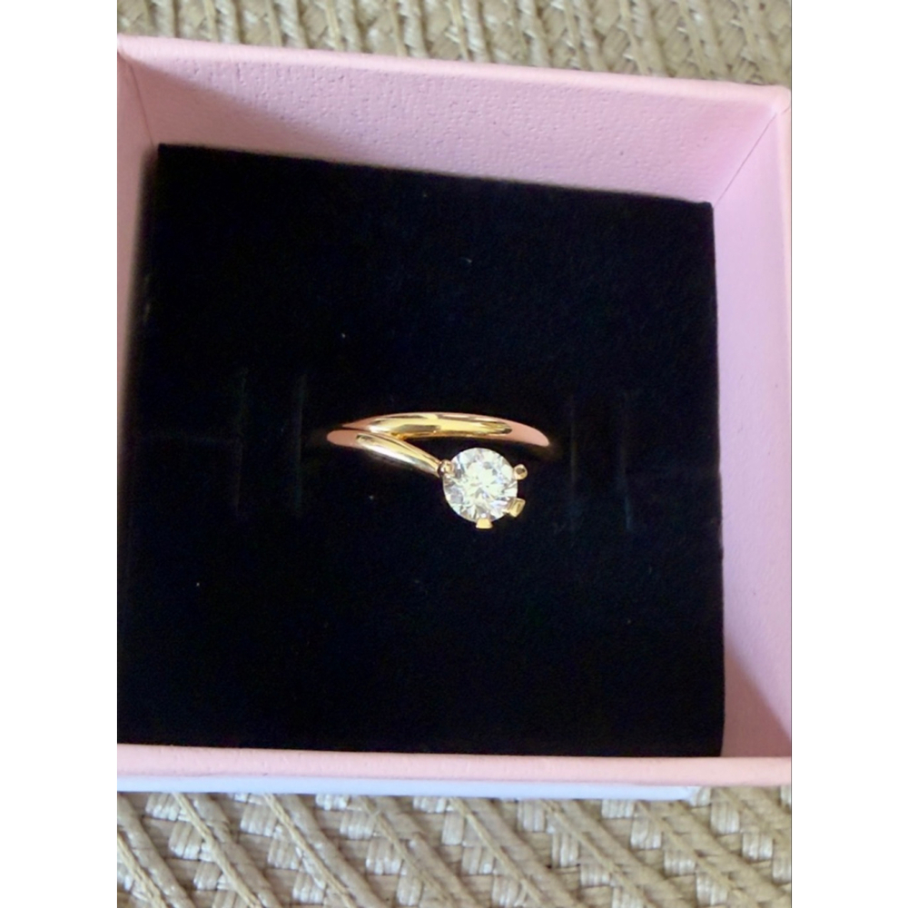 PANDORA Nova 0.50ctw Lab-Grown Diamond 14k Gold Asymmetric Ring Size 54(7) - Picture 2 of 10